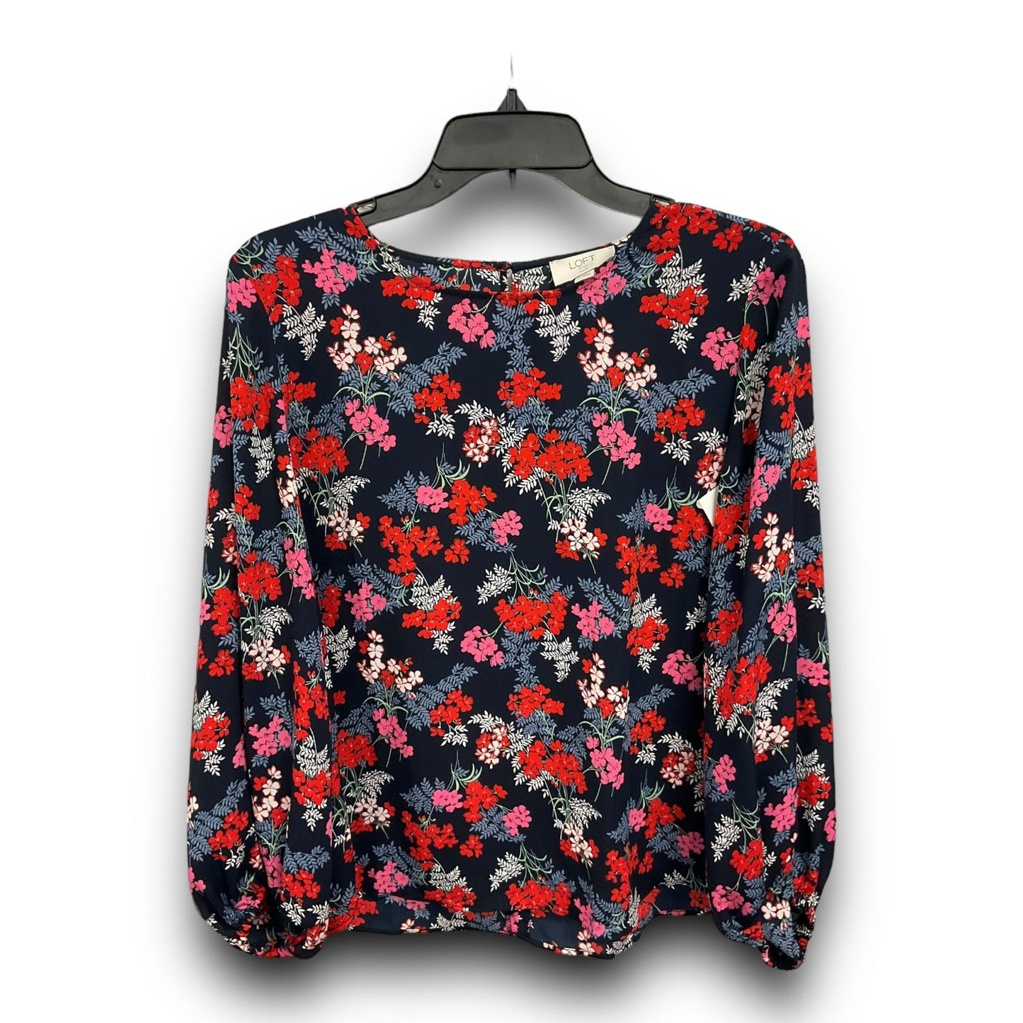 Blouse Long Sleeve By Loft In Floral Print, Size: M