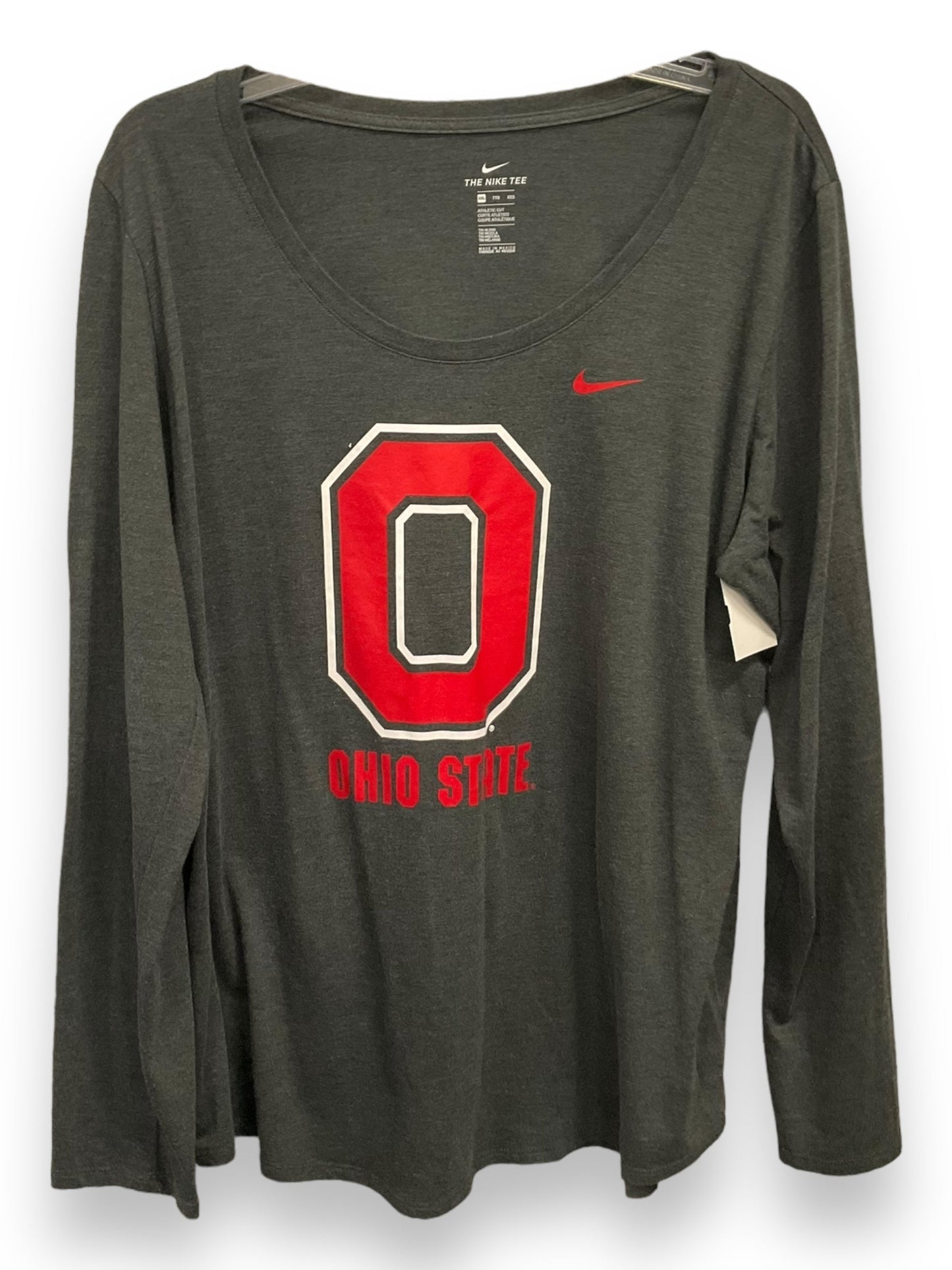 Top Long Sleeve By Nike Apparel In Grey, Size: Xxl