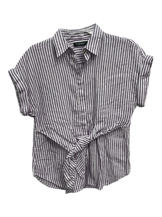 Top Short Sleeve By Lauren By Ralph Lauren In Striped Pattern, Size: S