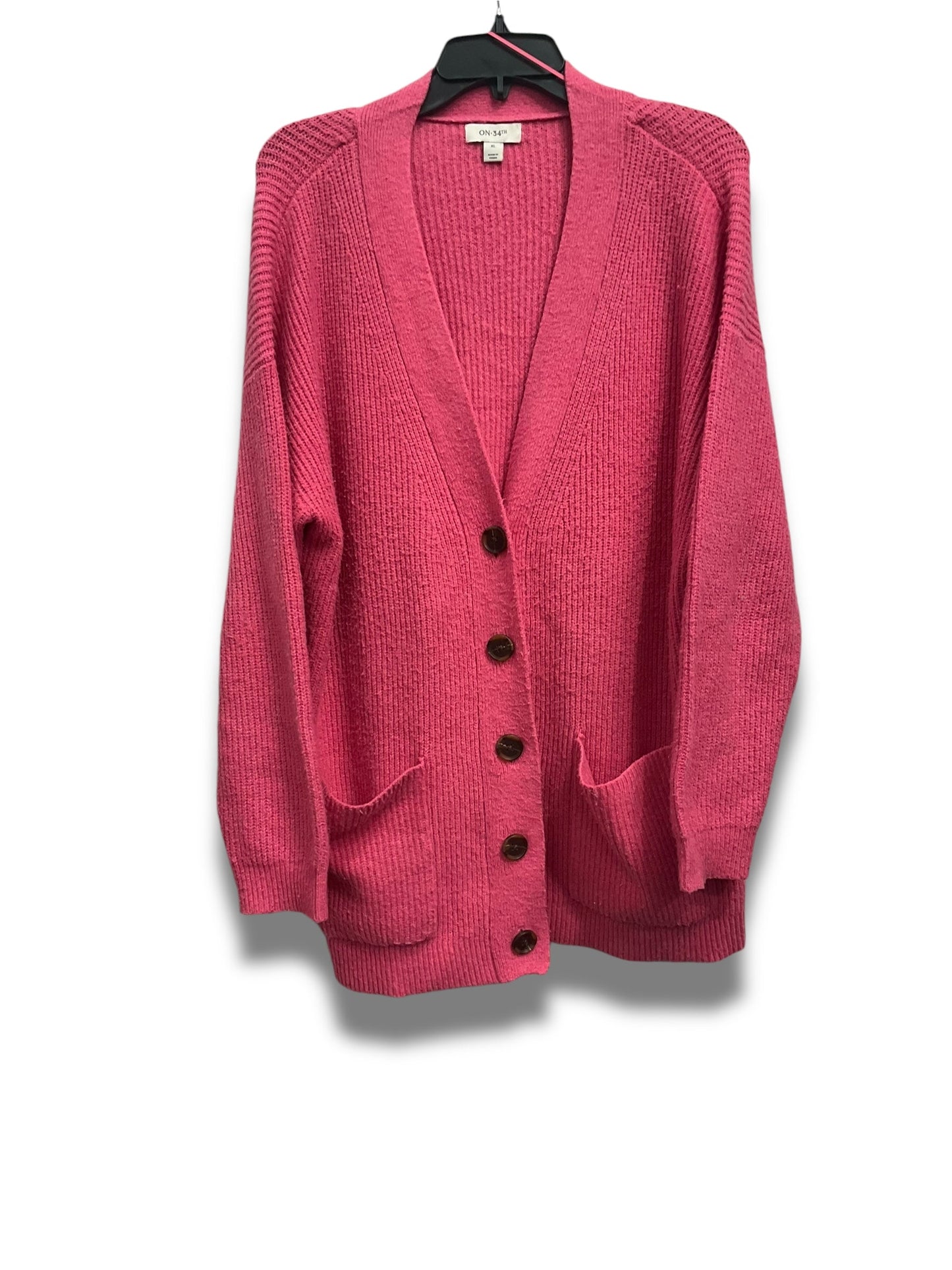 Sweater Cardigan By Cmc In Pink, Size: Xl