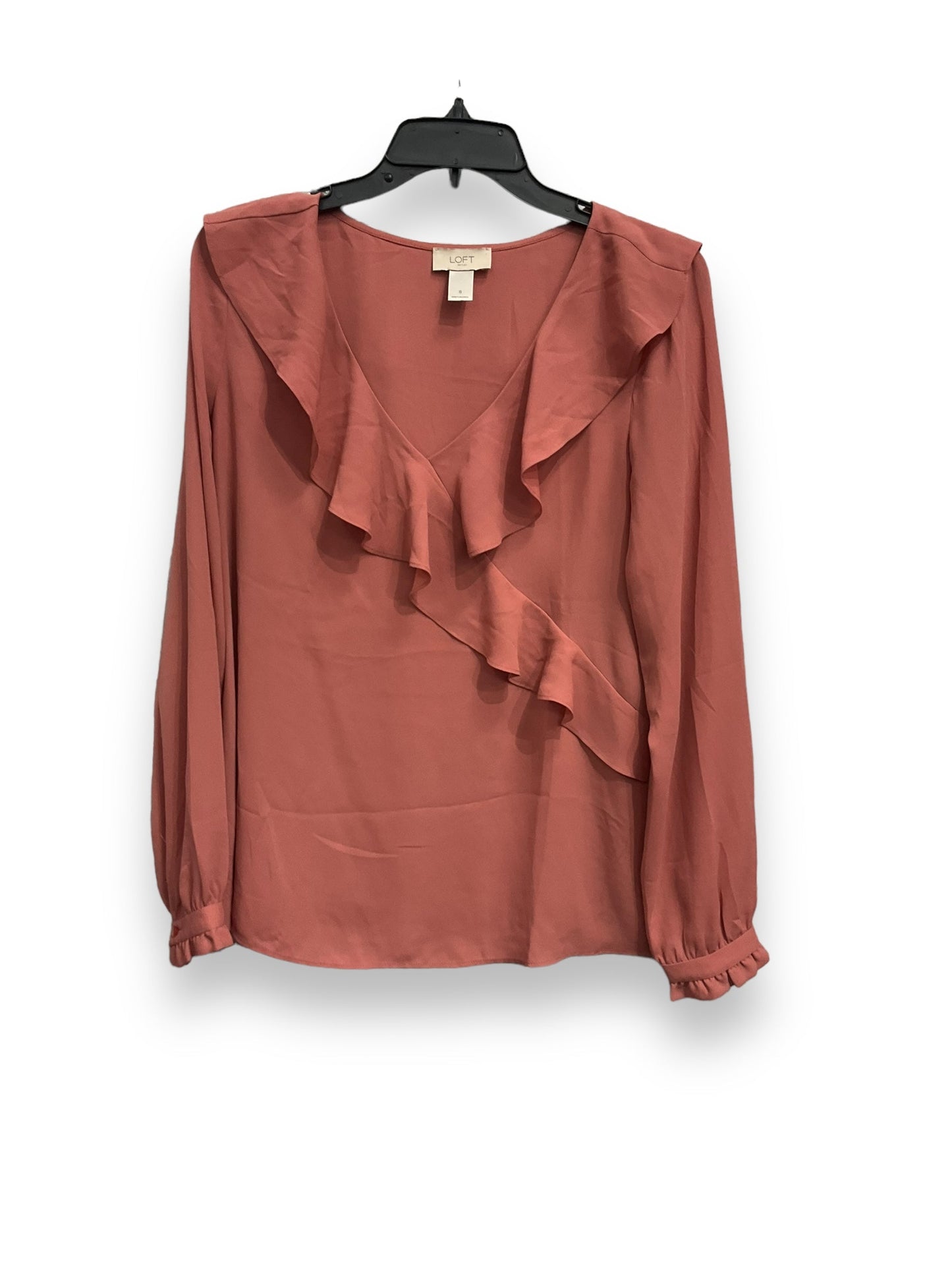 Blouse Long Sleeve By Loft In Pink, Size: S