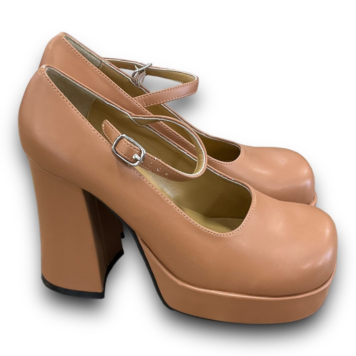 Shoes Heels Block By Clothes Mentor In Tan, Size: 6