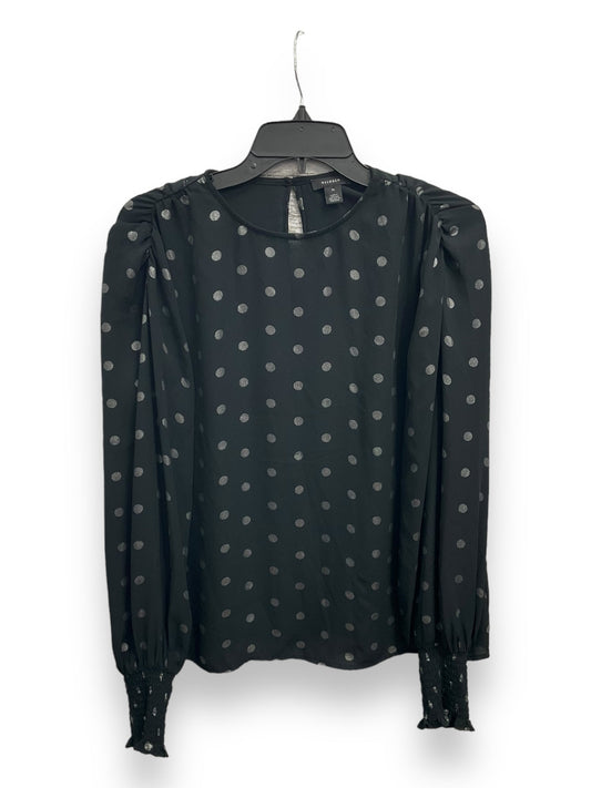 Blouse Long Sleeve By Halogen In Polkadot Pattern, Size: M