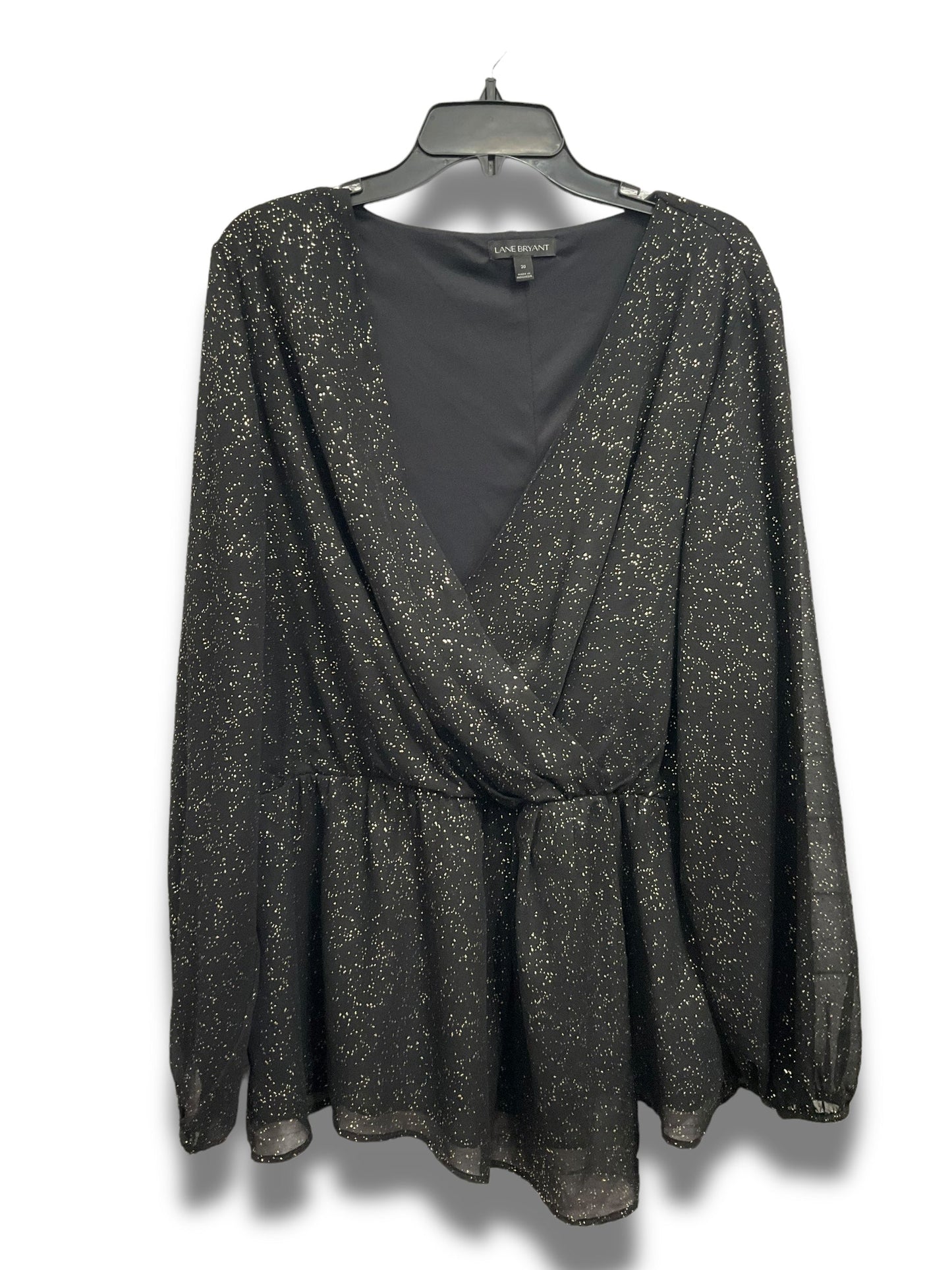 Top Long Sleeve By Lane Bryant In Black & Gold, Size: 2x