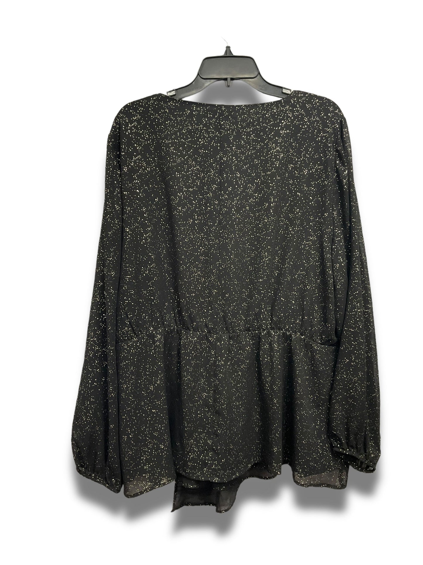 Top Long Sleeve By Lane Bryant In Black & Gold, Size: 2x