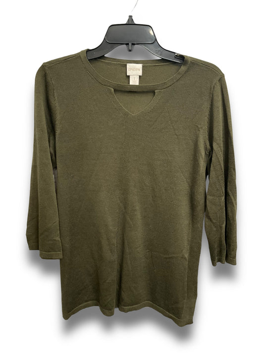 Top Long Sleeve Basic By Chicos In Green, Size: M