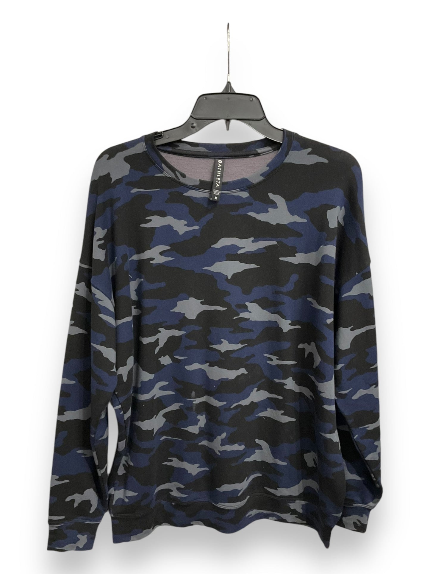 Athletic Sweatshirt Crewneck By Athleta In Camouflage Print, Size: M