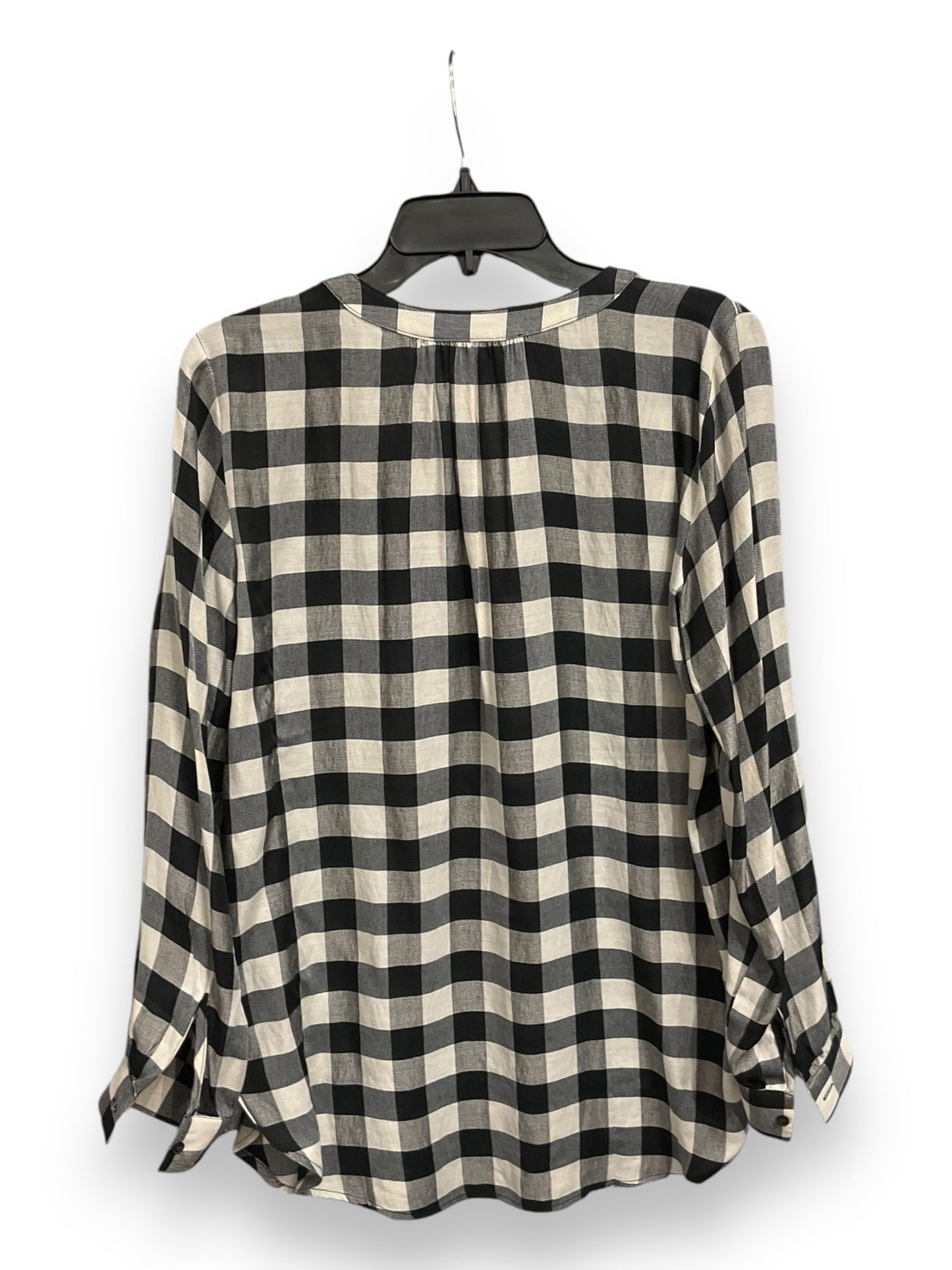 Top Long Sleeve By Loft In Plaid Pattern, Size: S