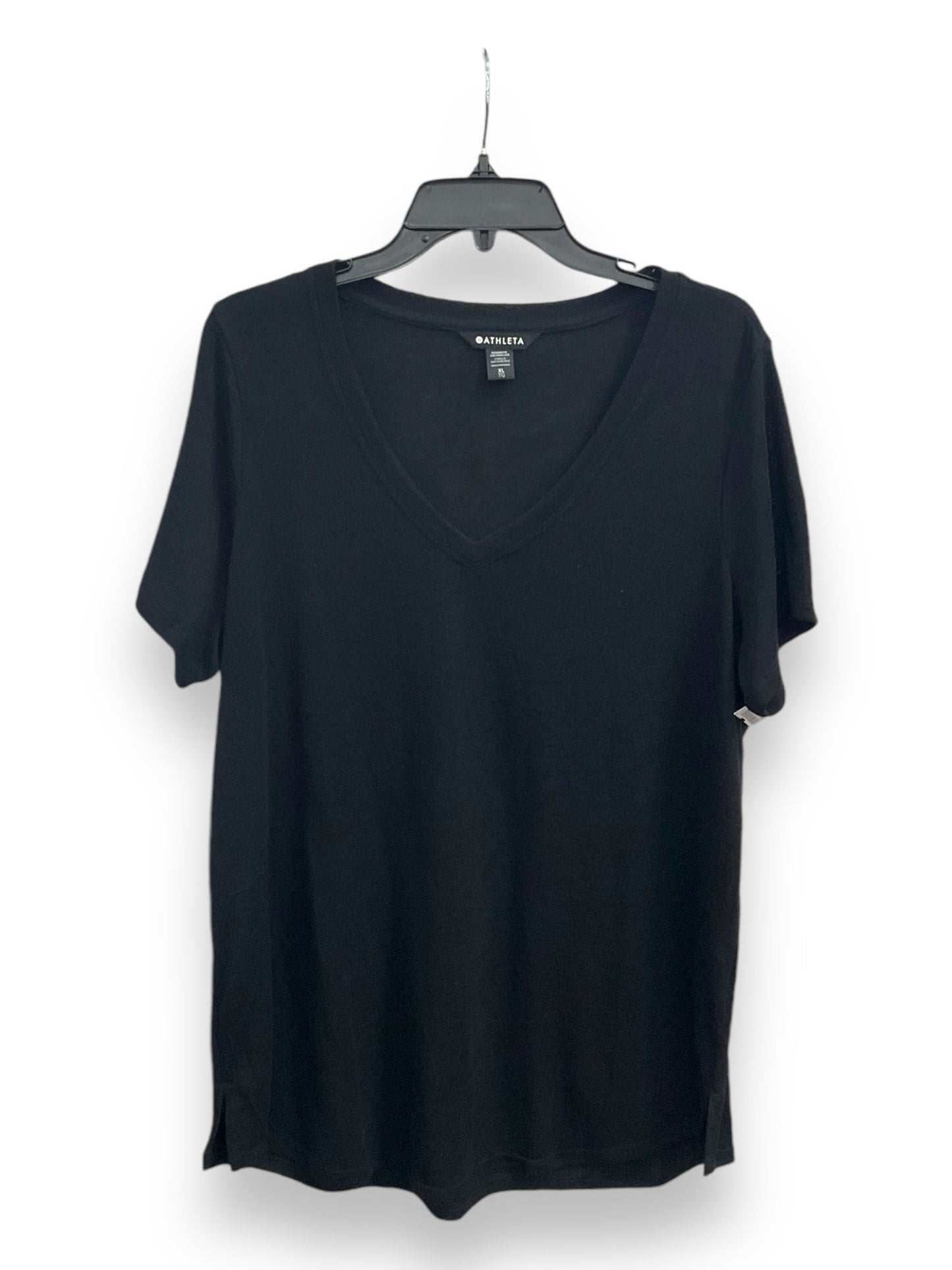 Athletic Top Short Sleeve By Athleta In Black, Size: Xl