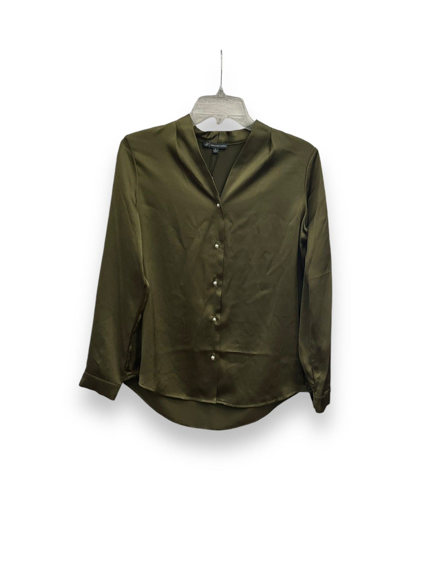 Blouse Long Sleeve By Adrianna Papell In Green, Size: S