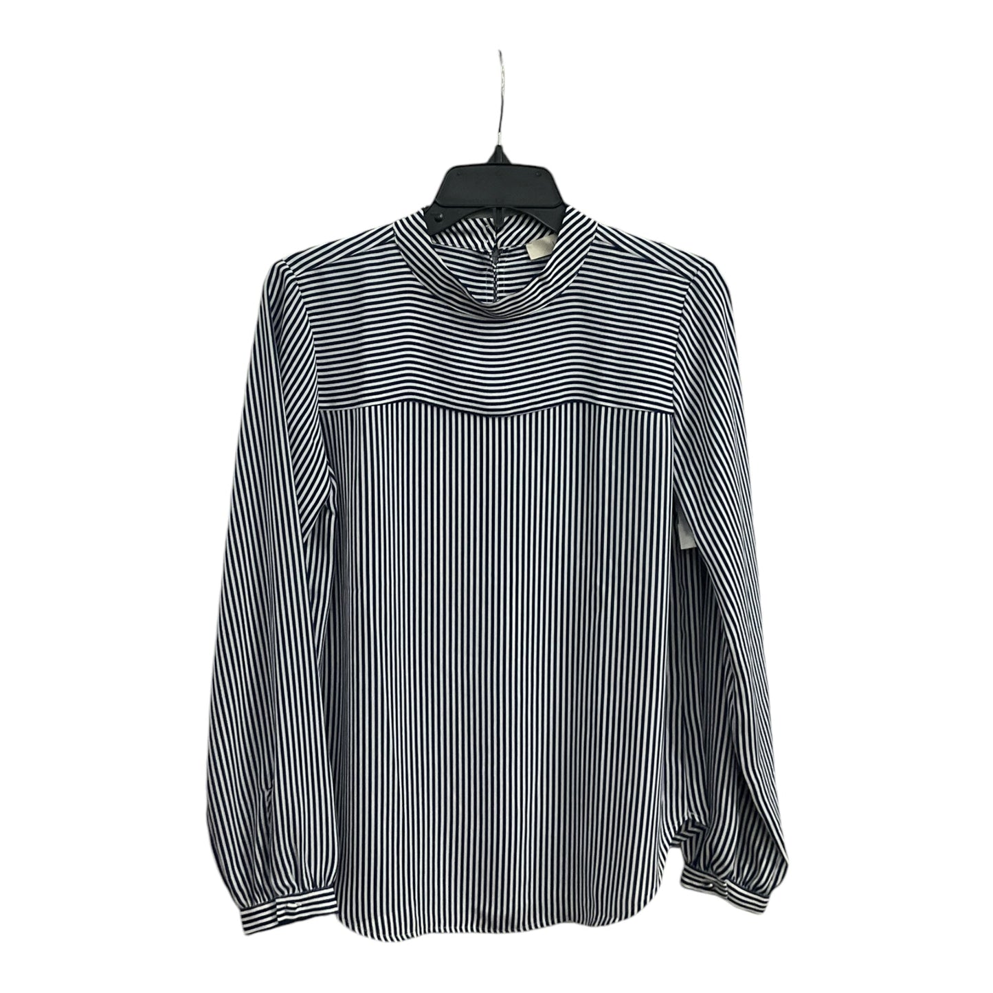 Blouse Long Sleeve By Loft In Striped Pattern, Size: Xs