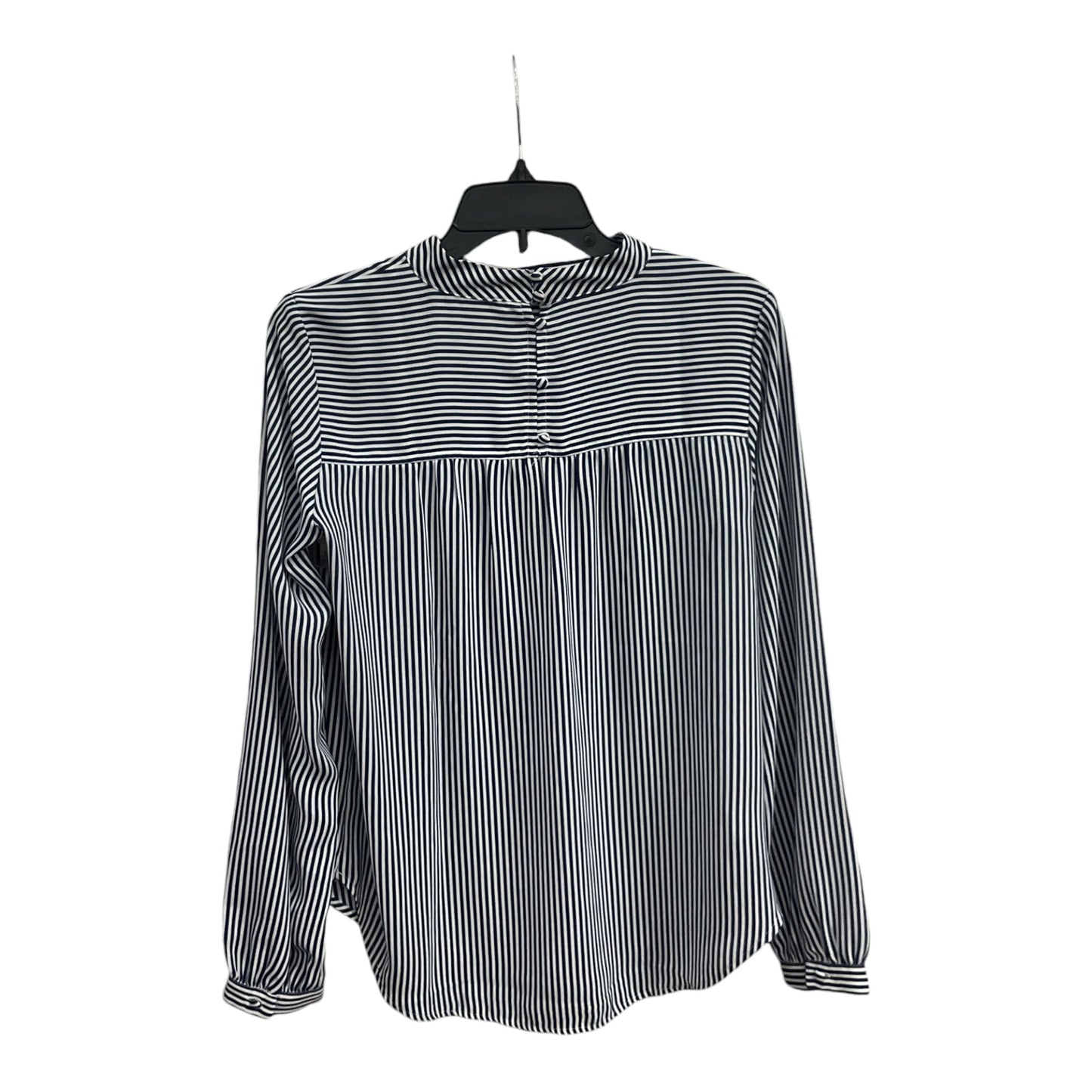 Blouse Long Sleeve By Loft In Striped Pattern, Size: Xs