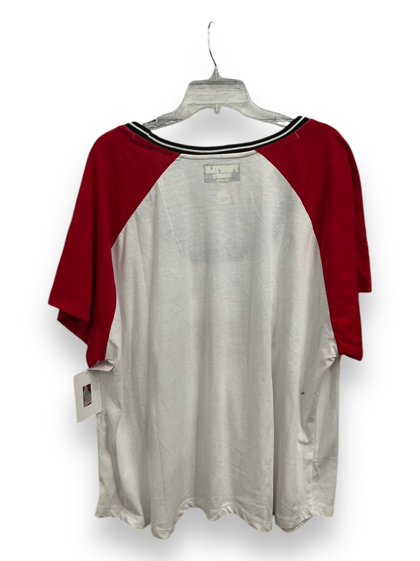 Top Short Sleeve By Clothes Mentor In Red & White, Size: 4x