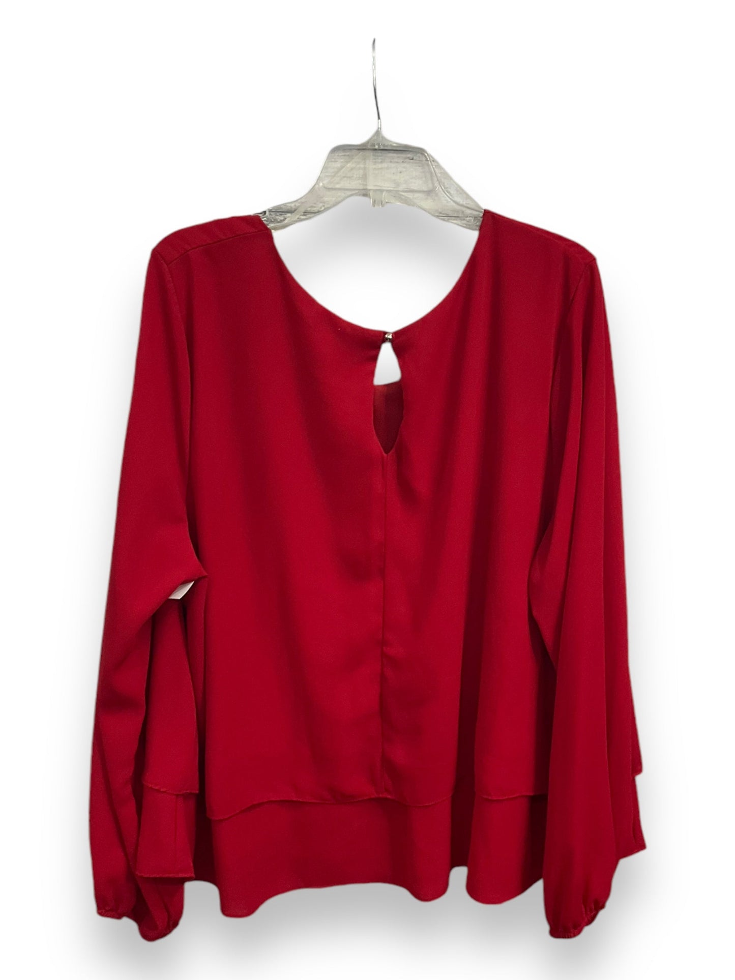 Blouse Long Sleeve By Ing In Red, Size: 3x