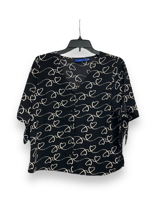 Top Short Sleeve By Apt 9 In Black & Cream, Size: S