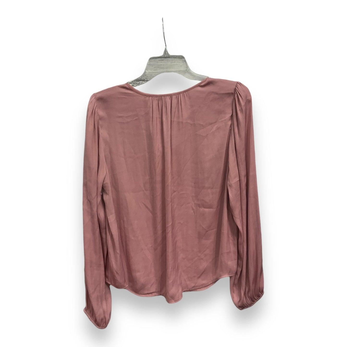 Blouse Long Sleeve By Banana Republic In Pink, Size: M