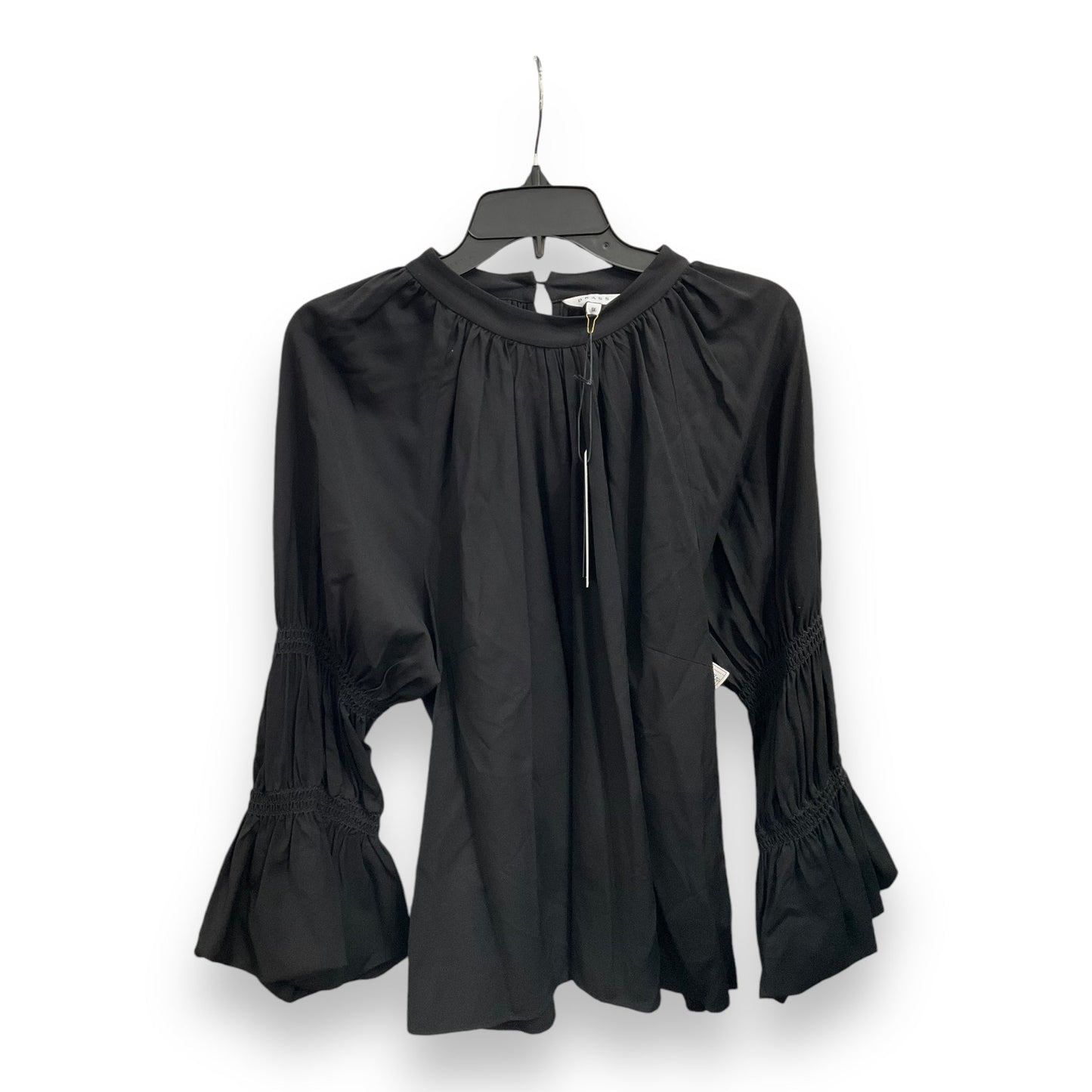 Blouse Long Sleeve By Cmc In Black, Size: 1x