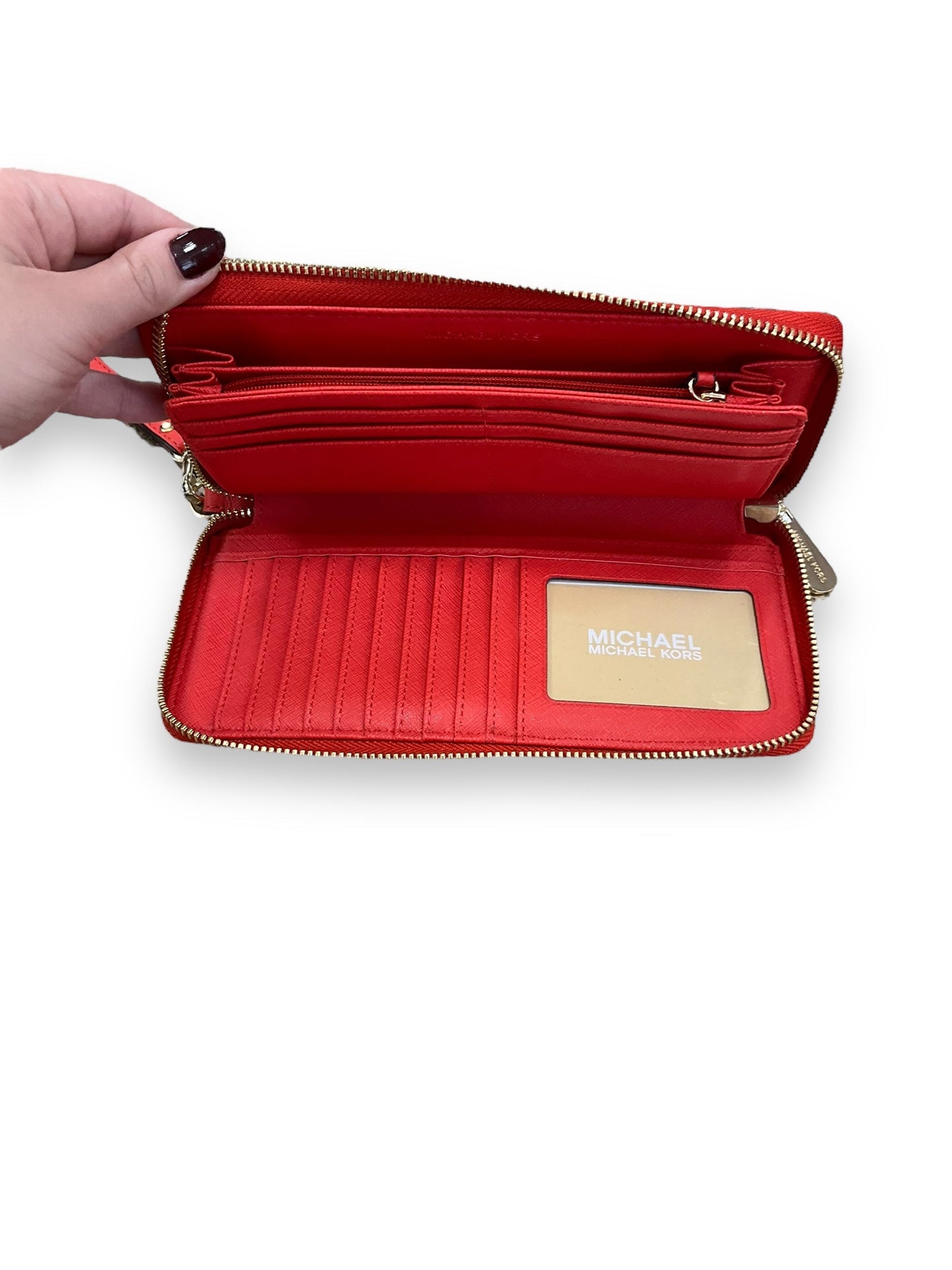 Red Wallet Designer Michael Kors, Size Medium