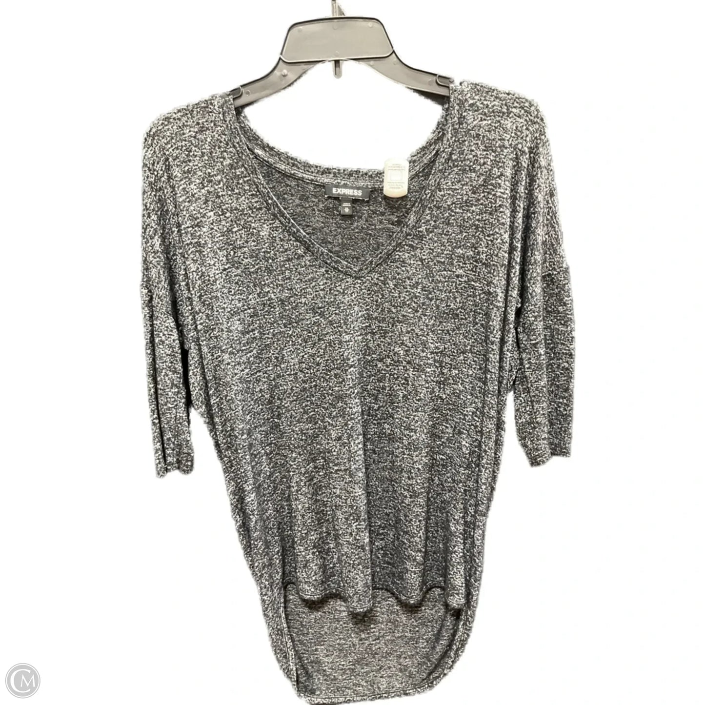 Top 3/4 Sleeve By Express In Grey, Size: Xs