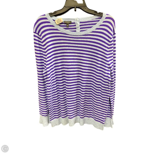 Top Long Sleeve By Talbots In Striped Pattern, Size: L