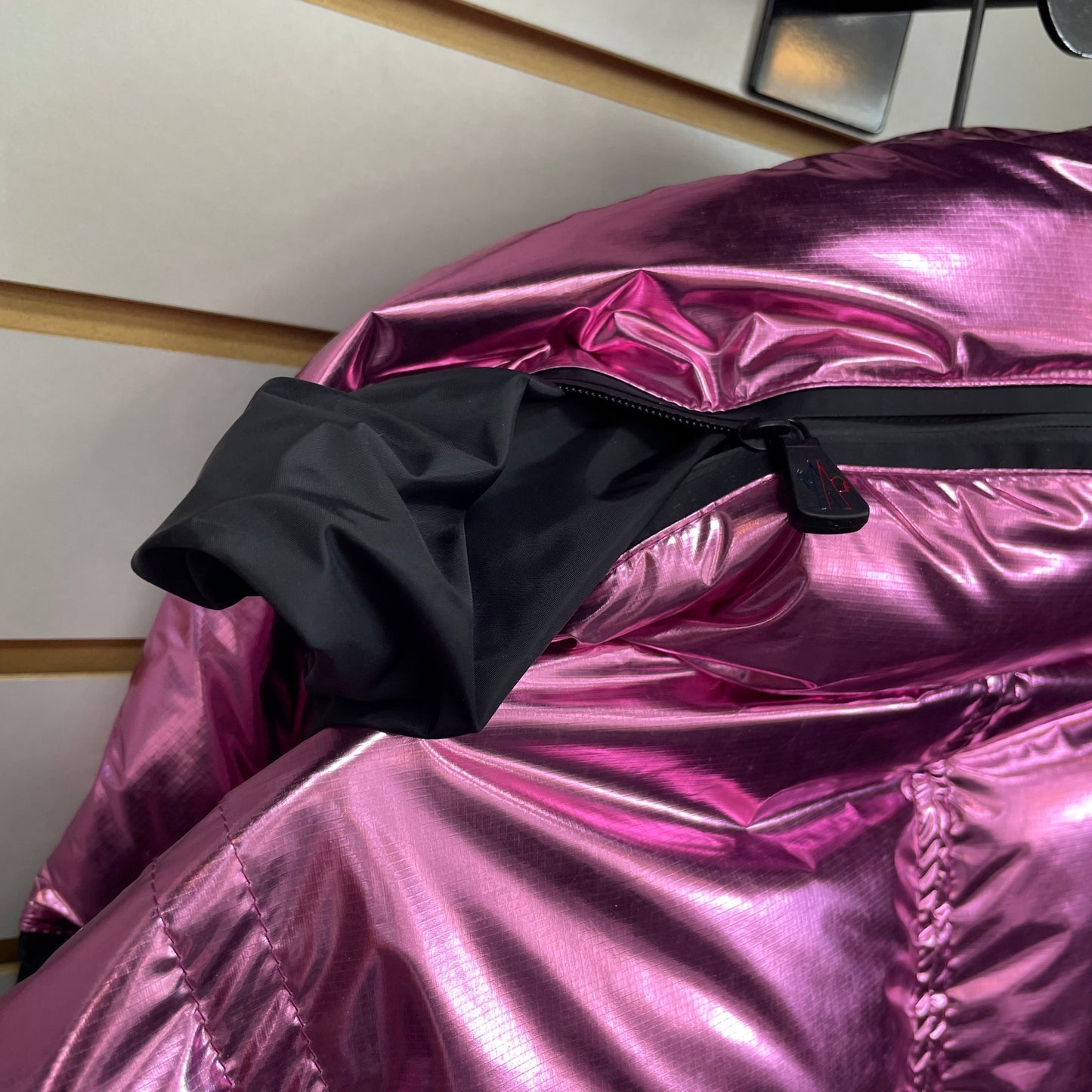 Jacket Luxury Designer By Moncler In Pink, Size: L