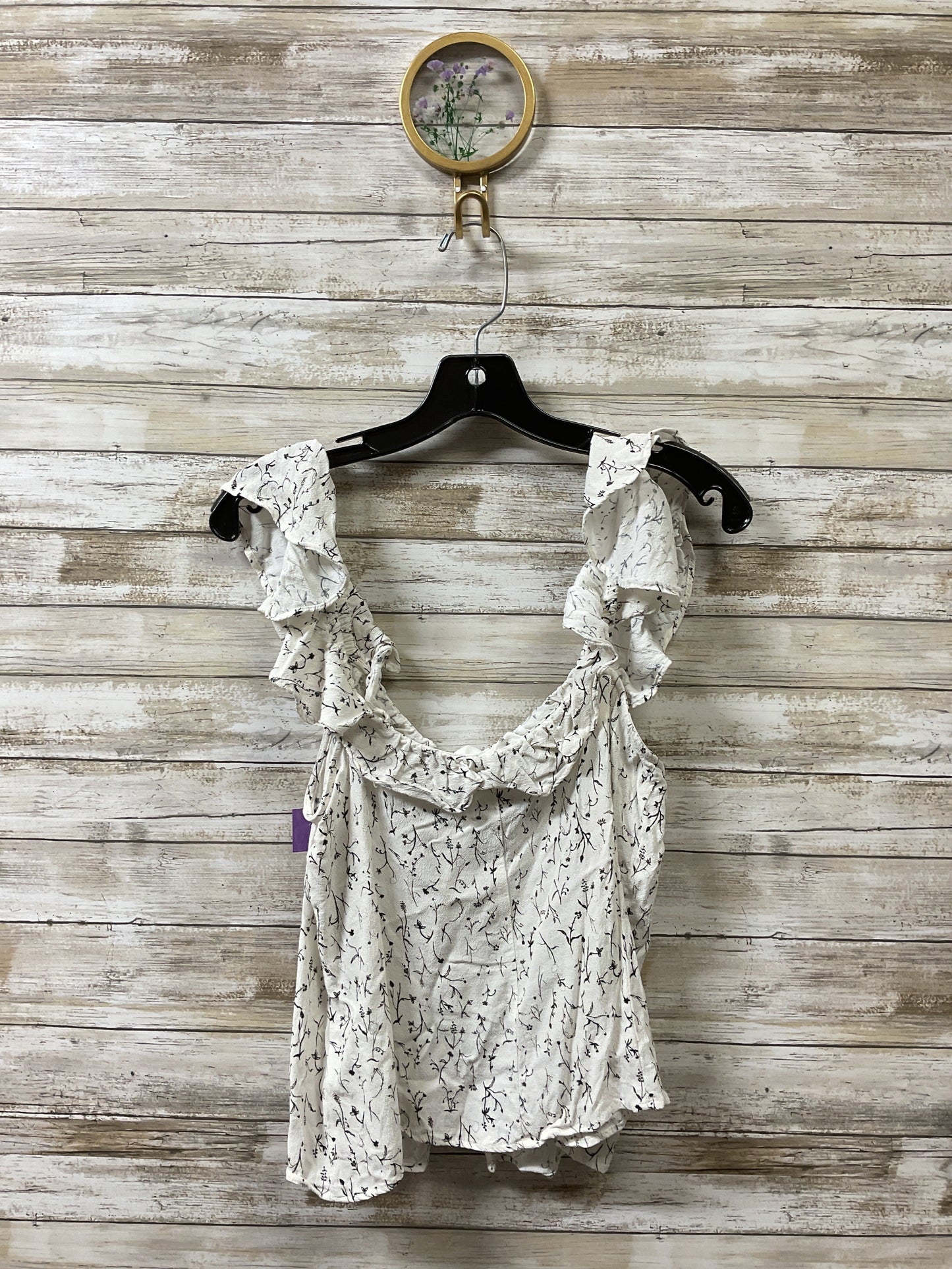 Top Sleeveless By H&M In Black & White, Size:M