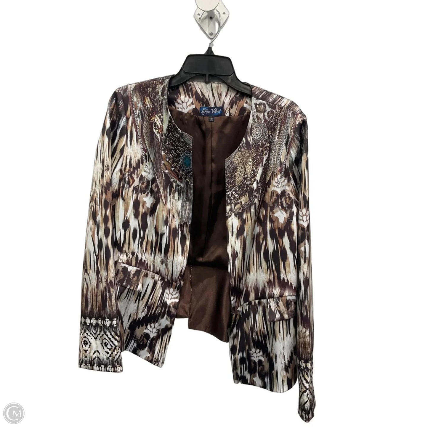Blazer By Clothes Mentor In Brown, Size: L