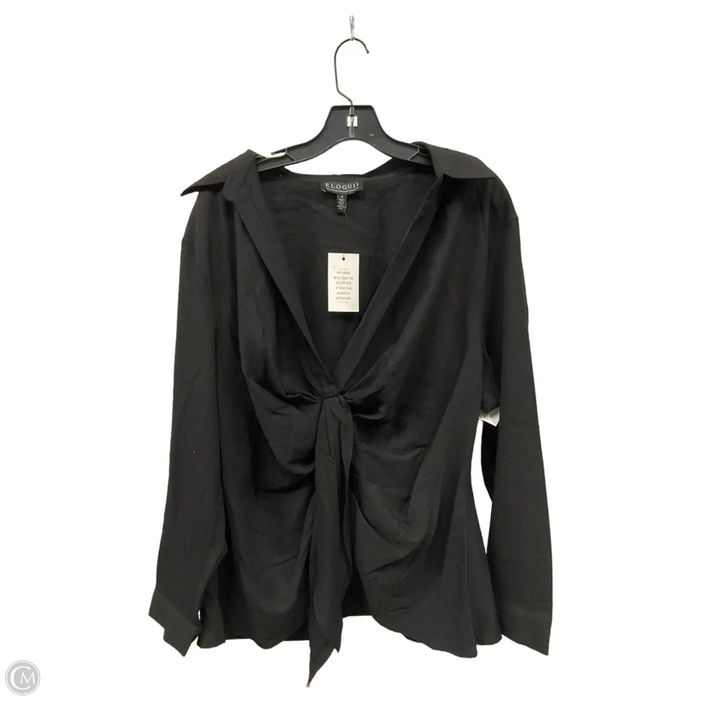 Top Long Sleeve By Eloquii In Black, Size: Xxl