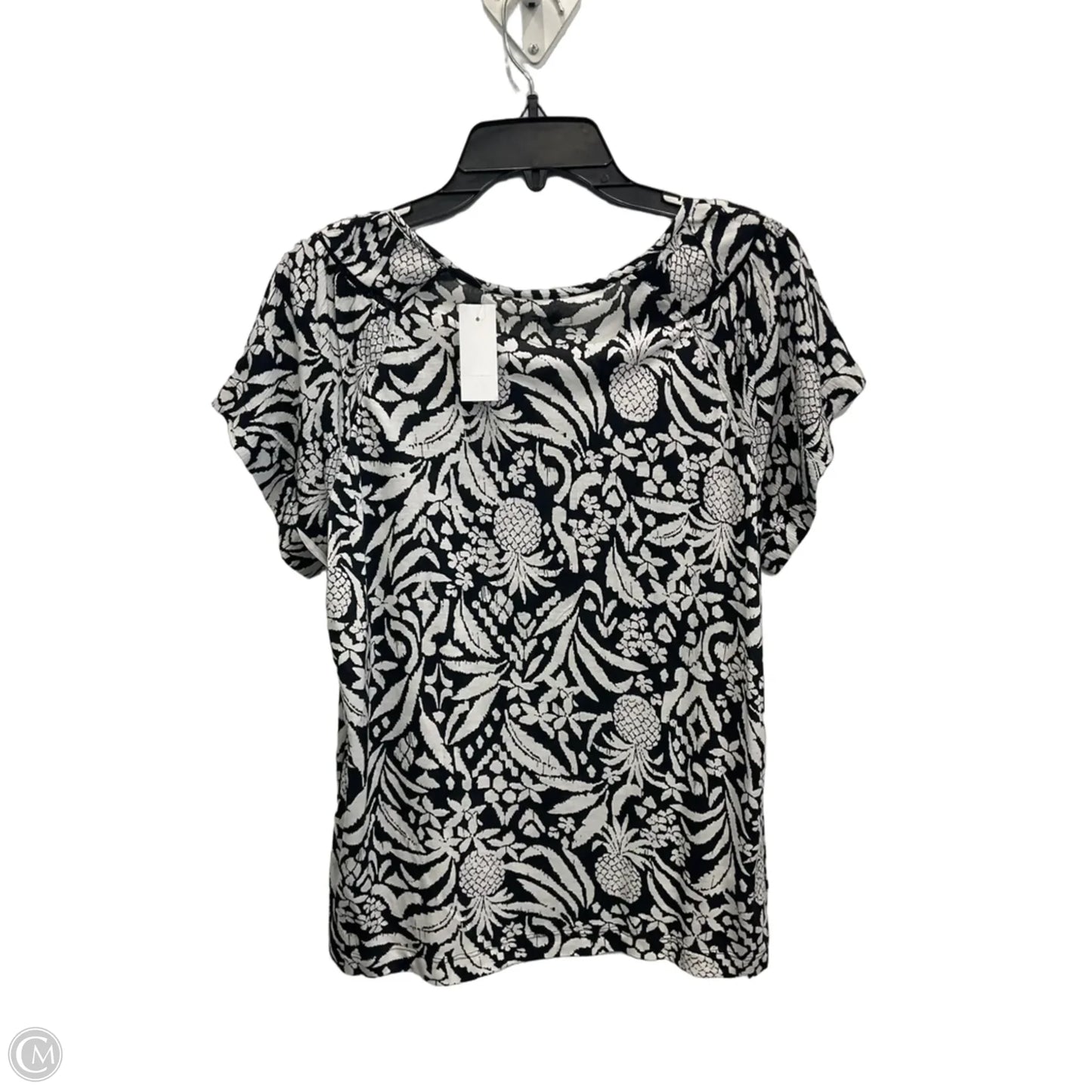 Top Short Sleeve By Loft In Black, Size: S