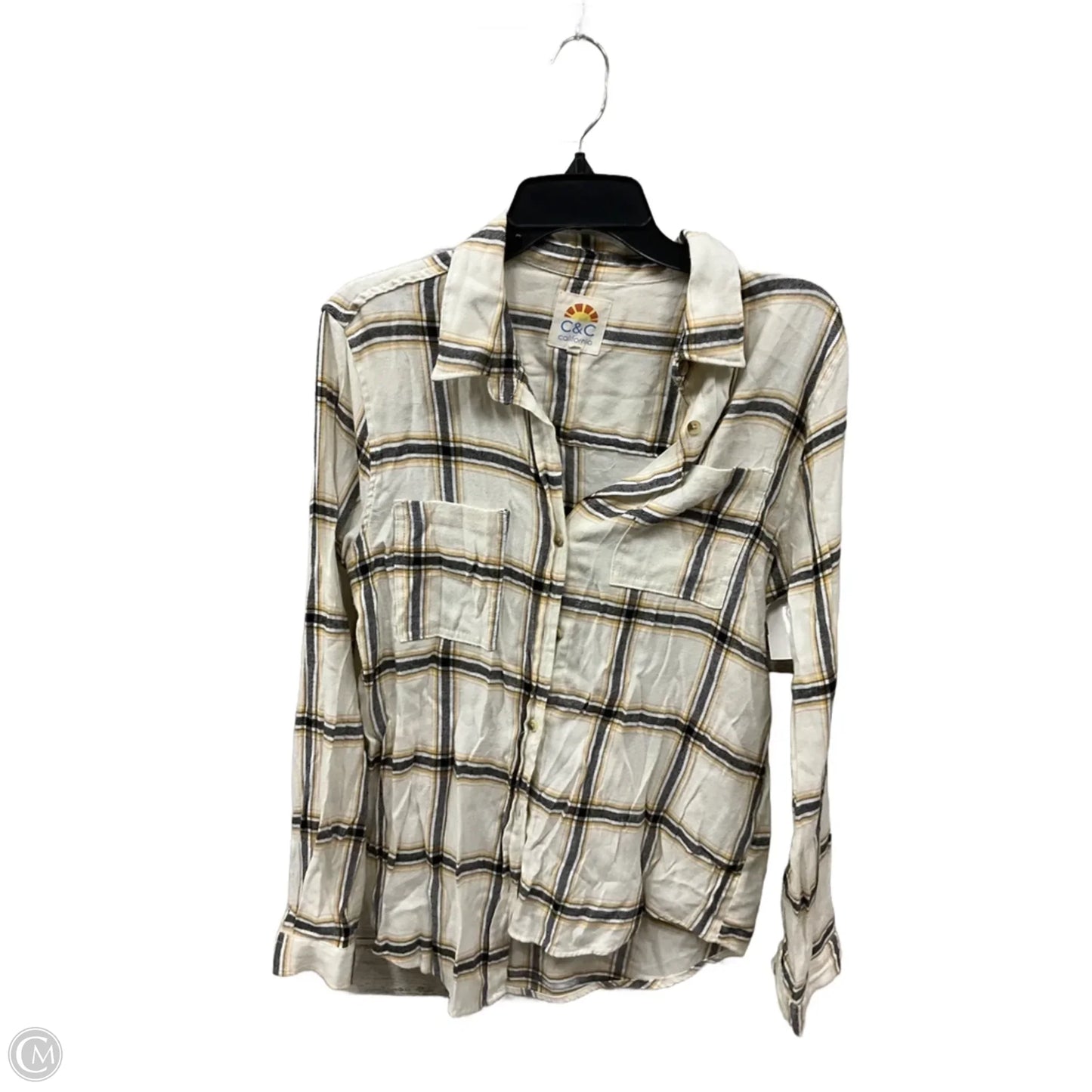 Blouse Long Sleeve By C And C In White, Size: L