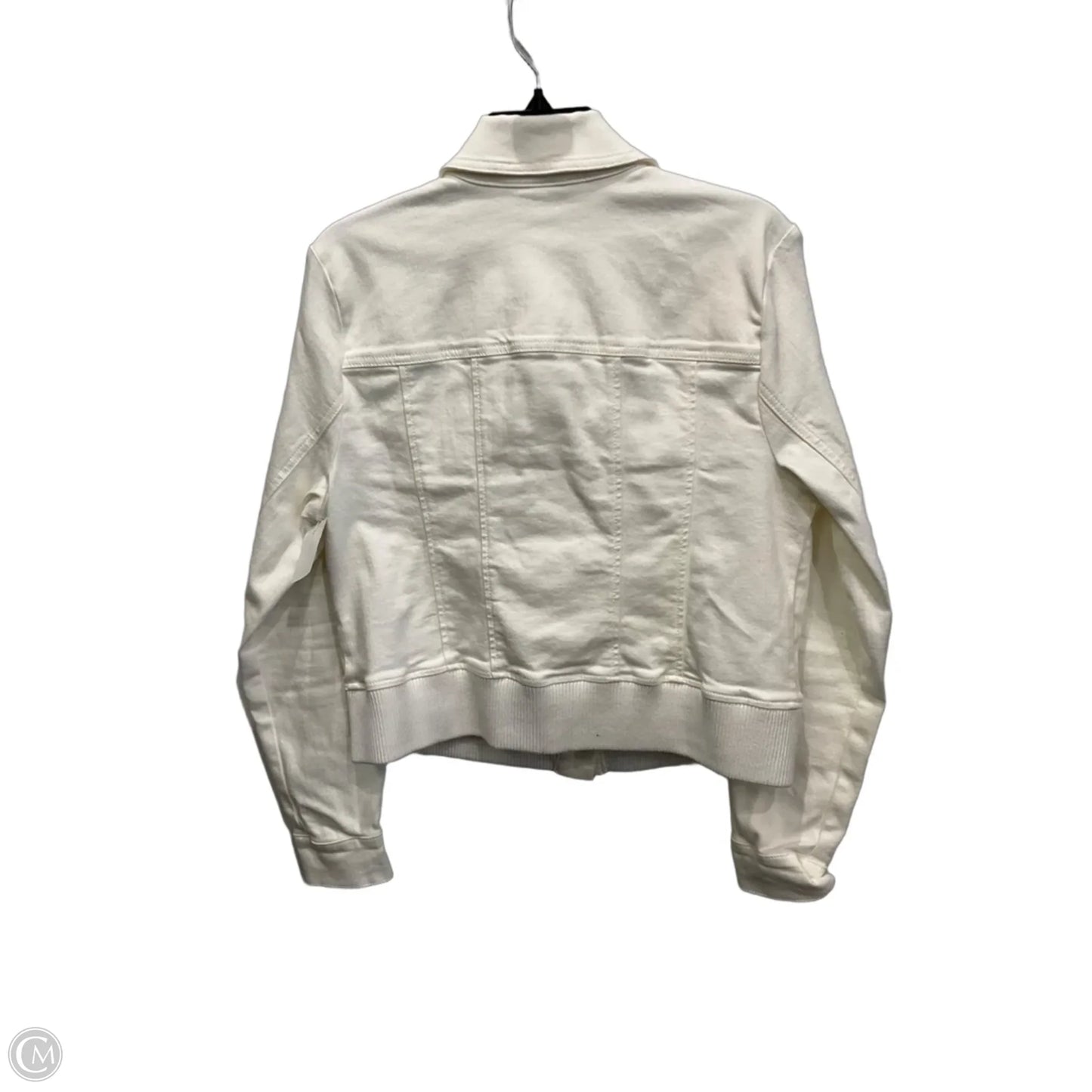 Jacket Denim By Cabi In White Denim, Size: M