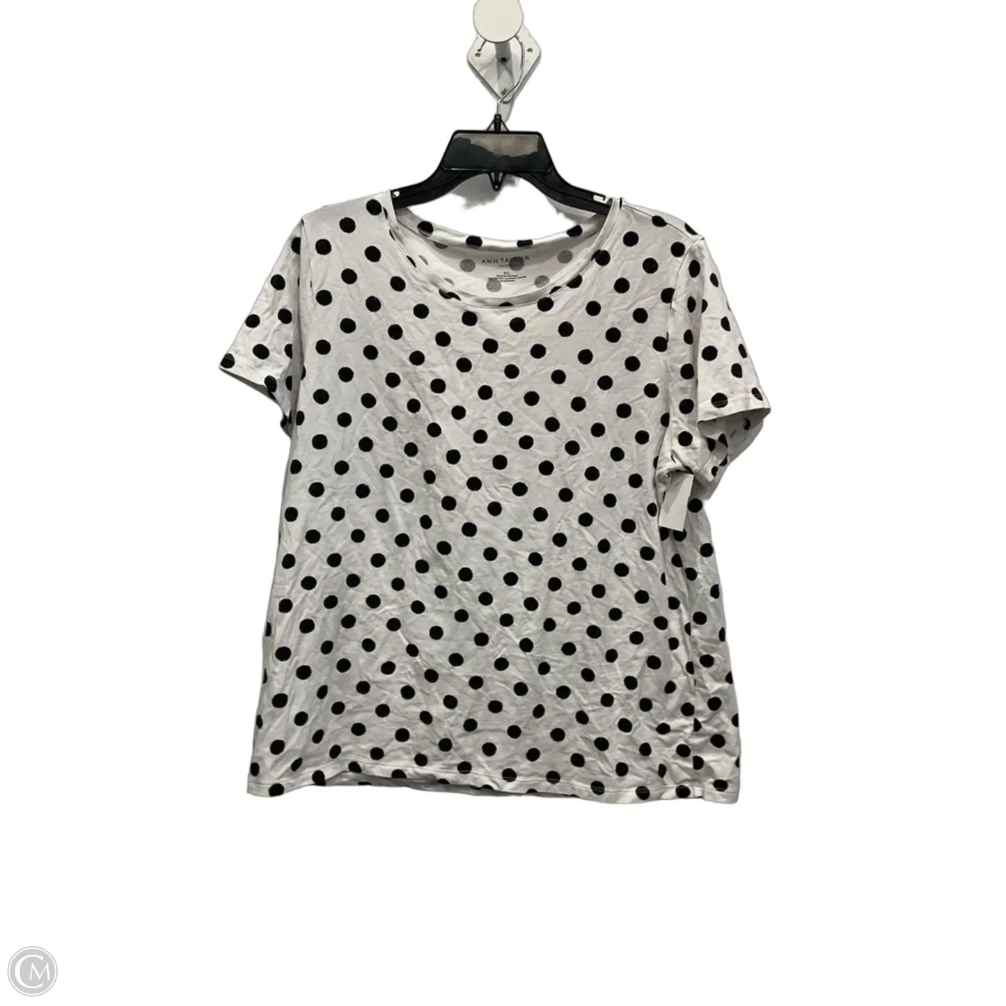 Top Short Sleeve Basic By Ann Taylor In Polkadot Pattern, Size: Xl