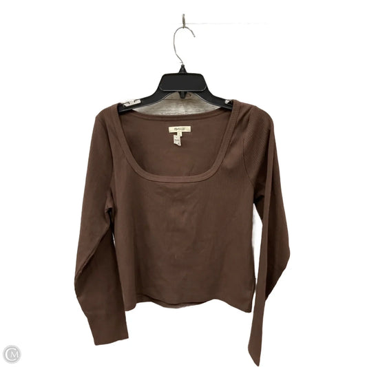 Top Long Sleeve Basic By Madewell In Brown, Size: Xl