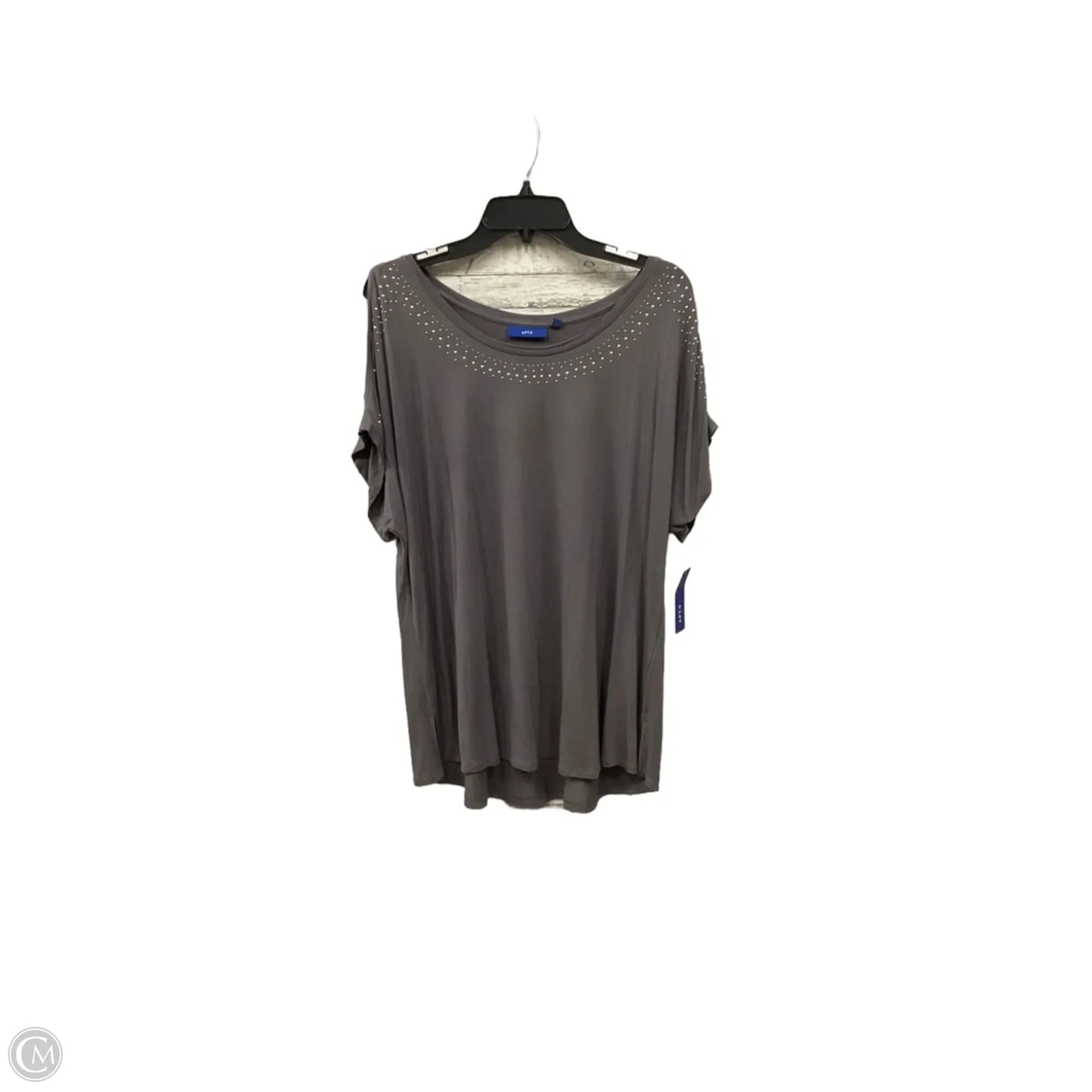 Top Short Sleeve By Apt 9 In Grey, Size: Xl