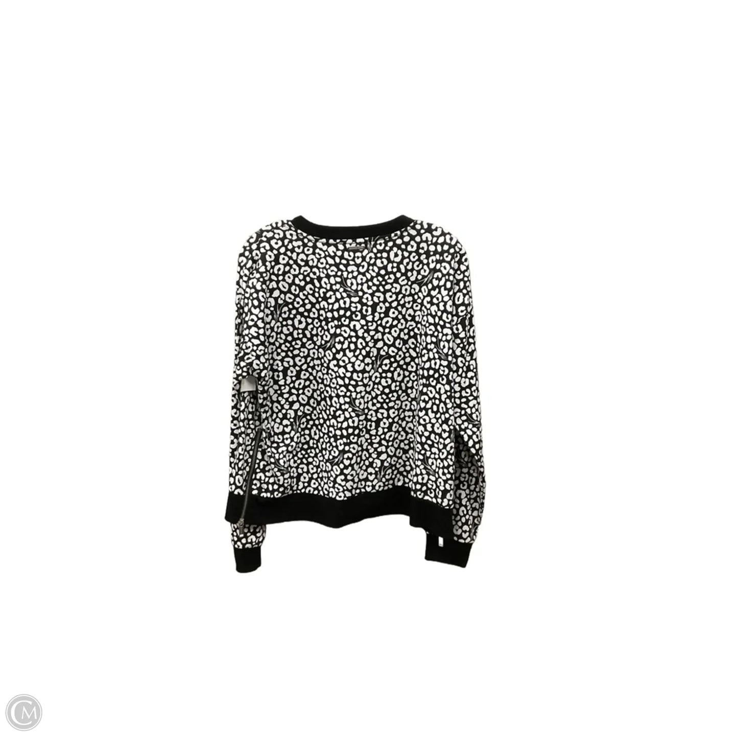 Top Long Sleeve By Michael By Michael Kors In Black & White, Size: L