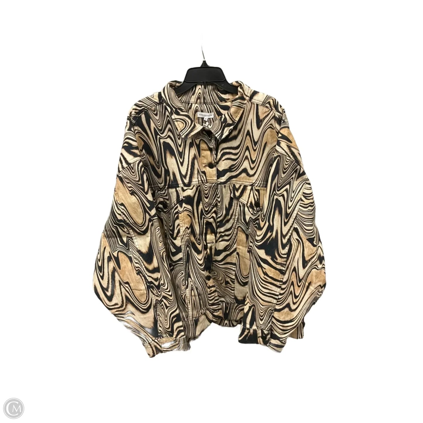 Jacket Denim By Good American In Brown, Size: L