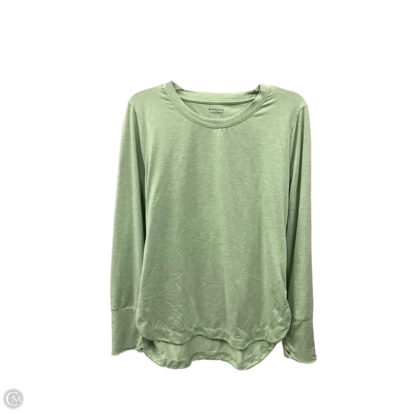 Athletic Top Long Sleeve Crewneck By Athleta In Green, Size: L