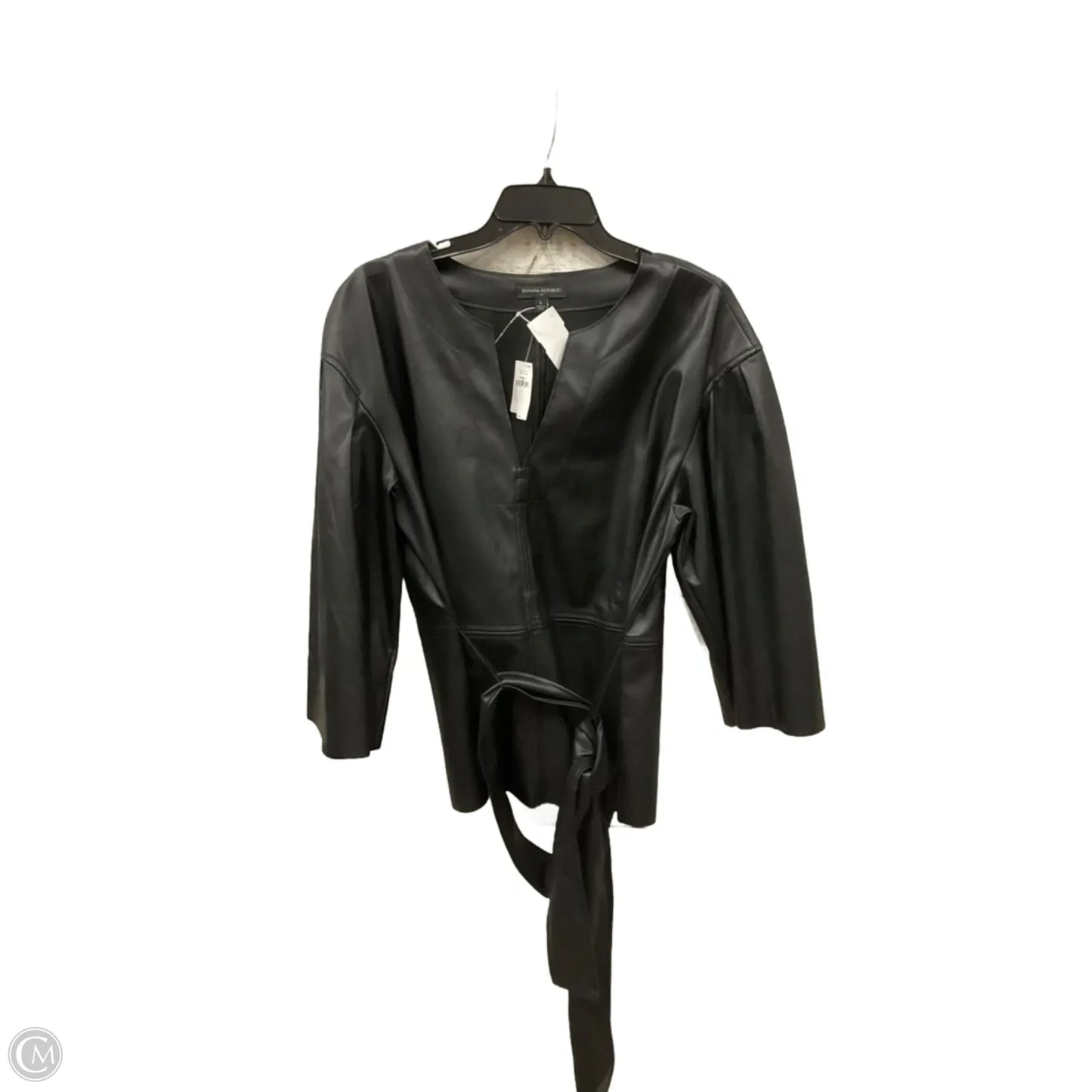 Top Short Sleeve By Banana Republic In Black, Size: L