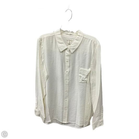 Blouse Long Sleeve By West Bound In Cream, Size: 2x