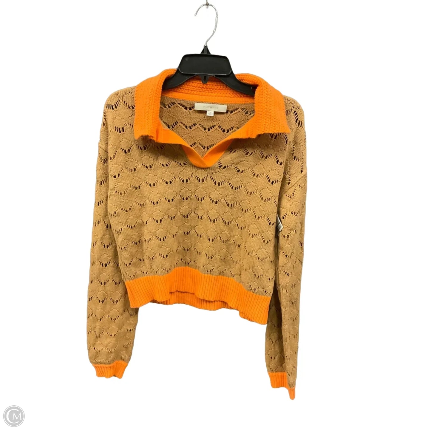 Sweater By Flat White In Brown & Orange, Size: M