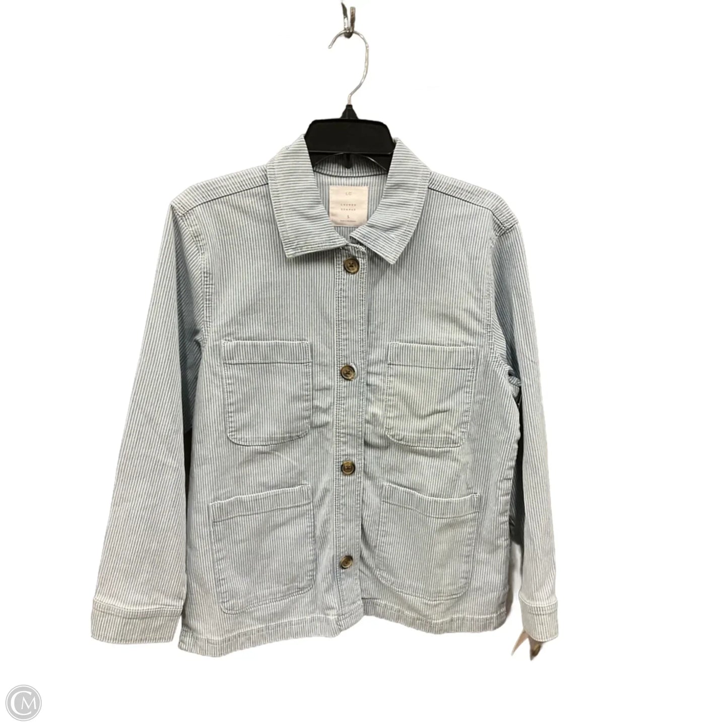 Jacket Shirt By Lc Lauren Conrad In Blue, Size: S