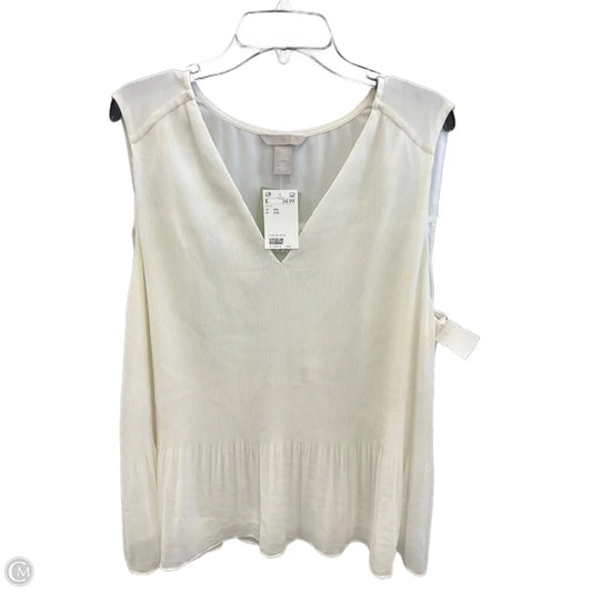 Top Sleeveless By H&m In Cream, Size: Xxl