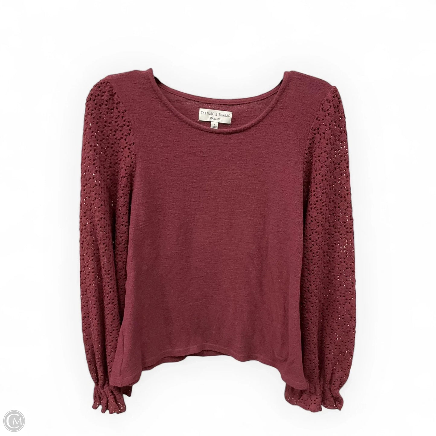 Top Long Sleeve By Madewell In Maroon, Size: S