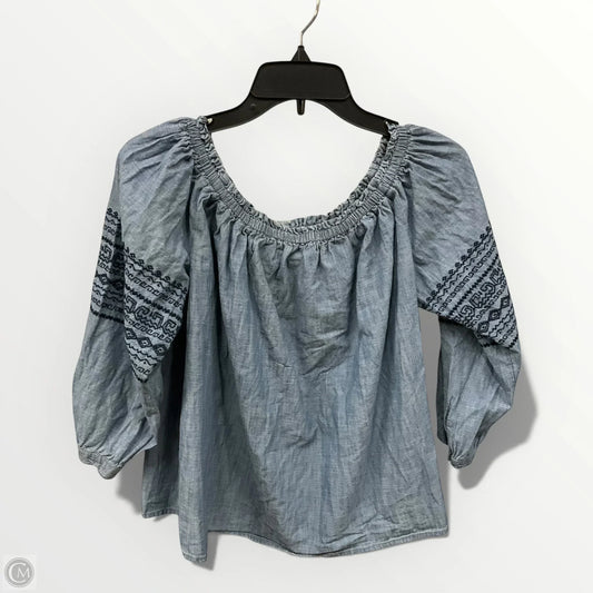 Top Long Sleeve By Gap In Blue, Size: Xl