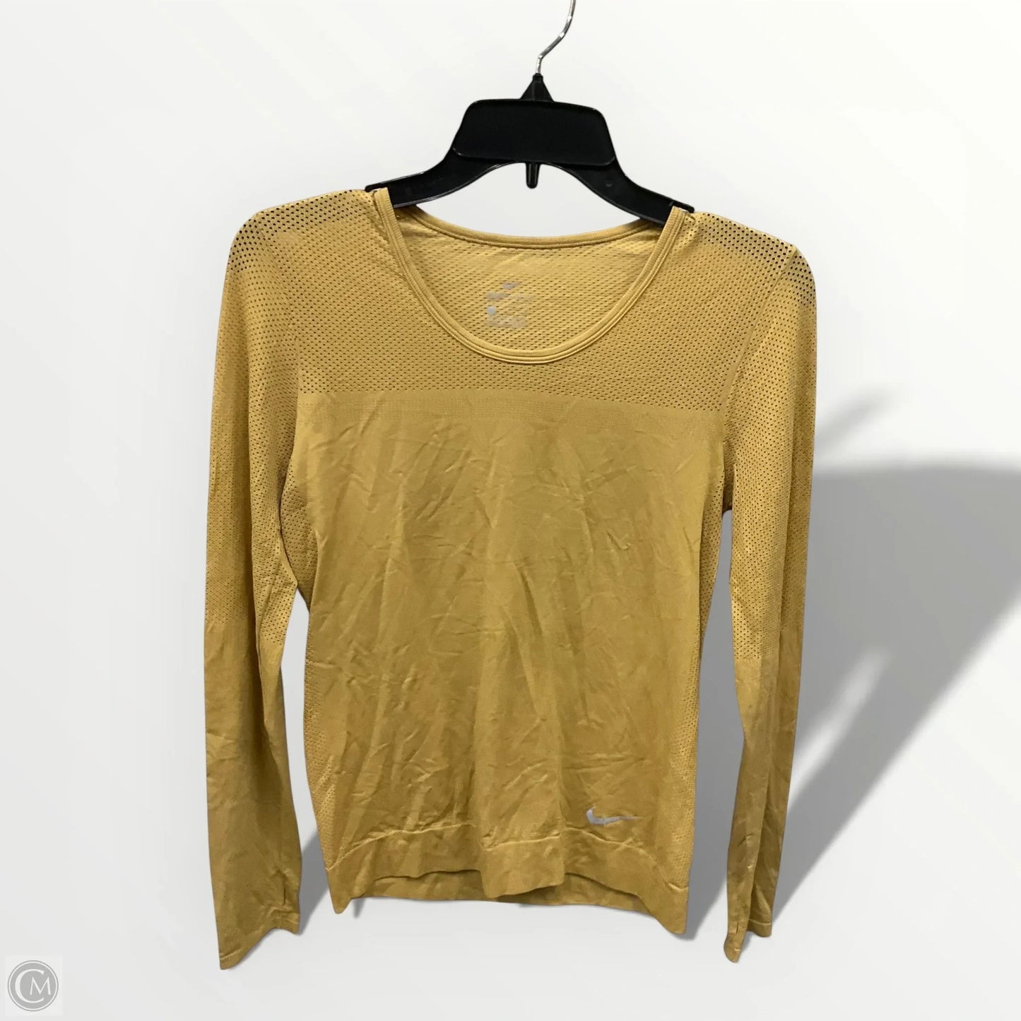 Athletic Top Long Sleeve Crewneck By Nike Apparel In Yellow, Size: S