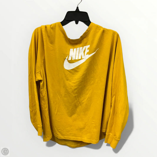 Athletic Top Long Sleeve Crewneck By Nike Apparel In Yellow, Size: Xl
