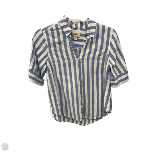 Blouse Short Sleeve By J. Crew In Striped Pattern, Size: Xxs