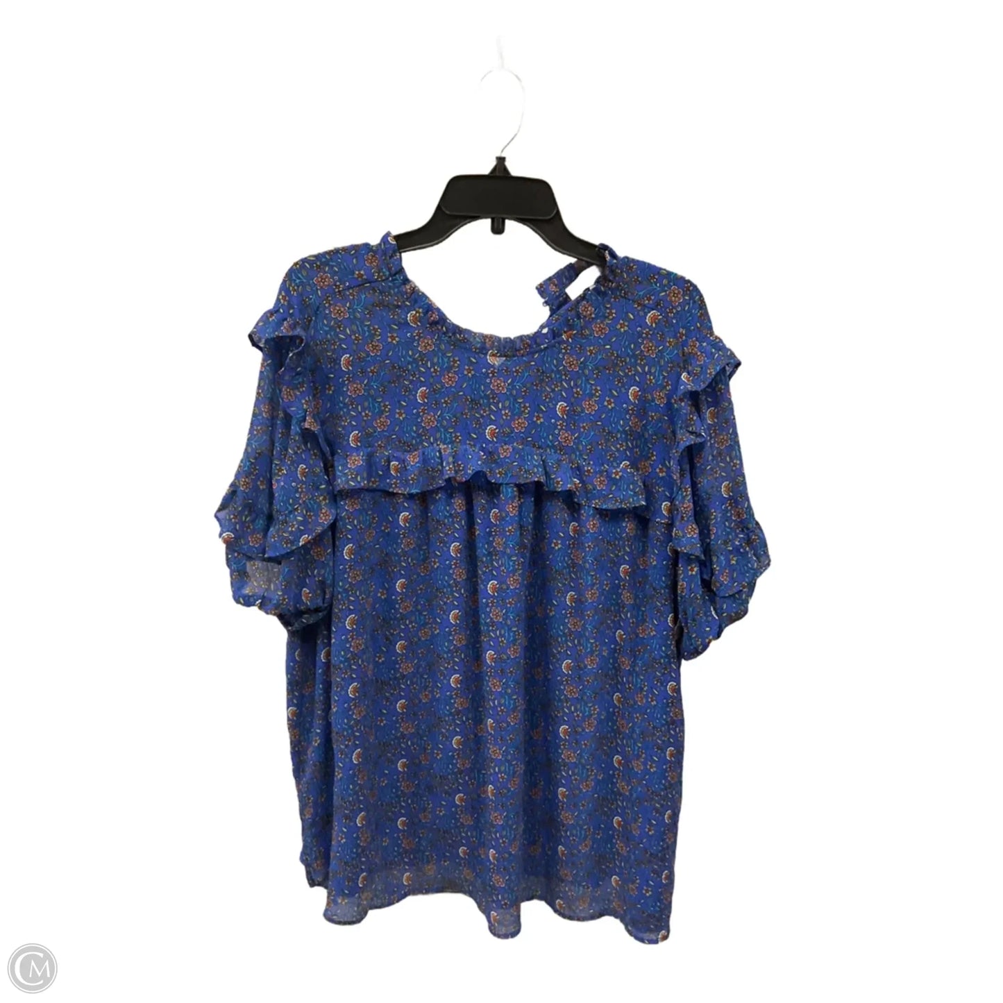 Top Short Sleeve By Loft In Blue, Size: Xxl