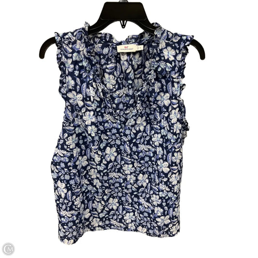 Top Sleeveless By Vineyard Vines In Floral Print, Size: Xl