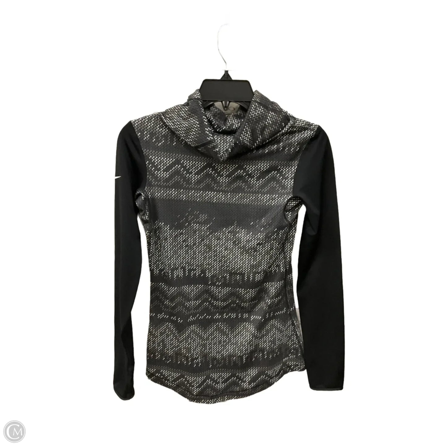 Athletic Top Long Sleeve Collar By Nike Apparel In Grey, Size: S